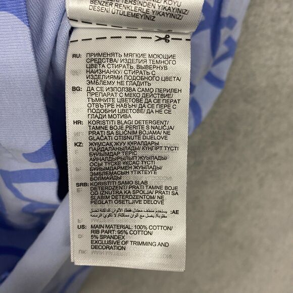 adidas Shirt Mens Small Blue All Over‎ Print Logo Crew Neck Tee Cotton - Picture 6 of 8